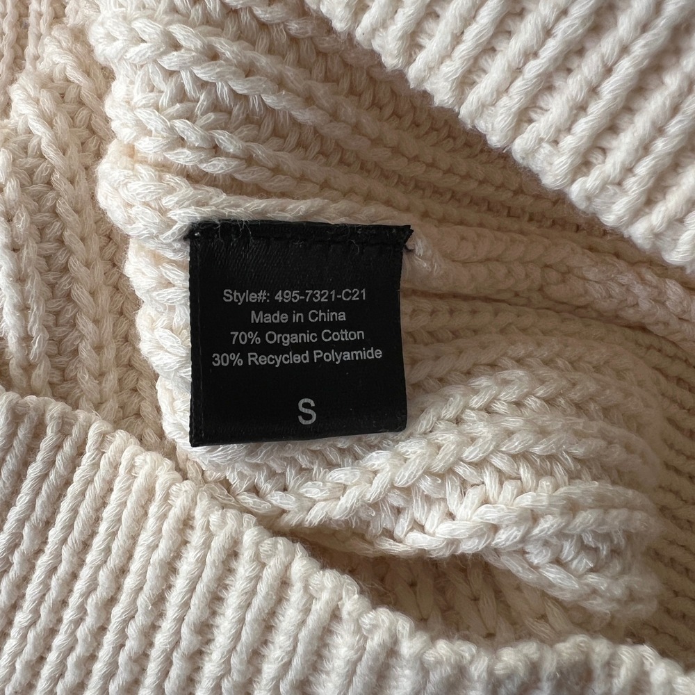 Jenni Kayne Cocoon Cardigan Cream Organic Cotton Ribbed Knit Sweater Size Small - Picture 6 of 9